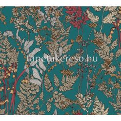   AS Creation Floral Impression vlies anyagú türkiz, barna, piros színű leveles modern tapéta