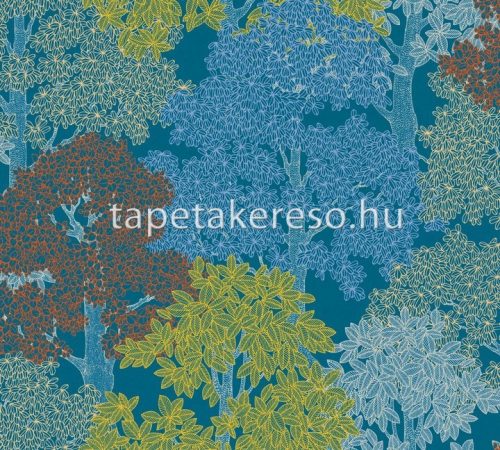 AS Creation Floral Impression vlies anyagú kék, sárga, piros színű fás modern tapéta