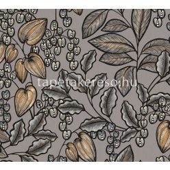   AS Creation Floral Impression vlies anyagú szürke, fekete, barna, sárga színű növényes modern tapéta