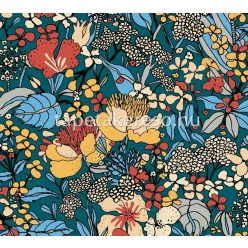   AS Creation Floral Impression vlies anyagú kék, sárga, barna, fekete, beige színű virágos modern tapéta