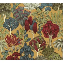   AS Creation Floral Impression vlies anyagú mustársárga, kék, bordó, zöld színű növényes modern tapéta