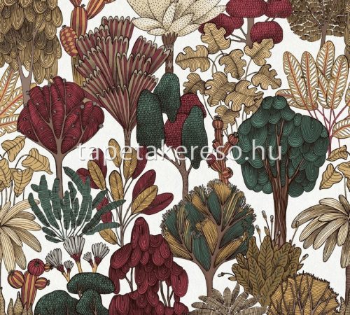 AS Creation Floral Impression vlies anyagú fehér, bordó, zöld, barna színű növényes modern tapéta