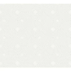   AS Creation 111 Shades of  White vlies, habos anyagú fehér, ezüst színű geometriai modern tapéta