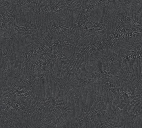 AS Creation Black is Beautiful vlies, habos anyagú fekete, csillámos színű hullámos modern tapéta