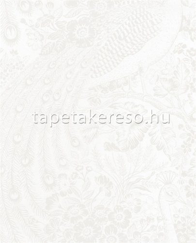 Eijffinger Reflect vlies anyagú fehér, ezüst színű madaras, virágos modern tapéta