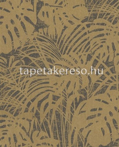 Eijffinger Reflect vlies anyagú szürke, arany színű leveles modern tapéta