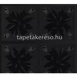   AS Creation Karl Lagerfeld vlies, vinyl anyagú fekete színű kockás, virágos modern tapéta