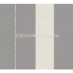   AS Creation Karl Lagerfeld vlies, vinyl anyagú szürke, fehér színű feliratos, csíkos, arc modern tapéta