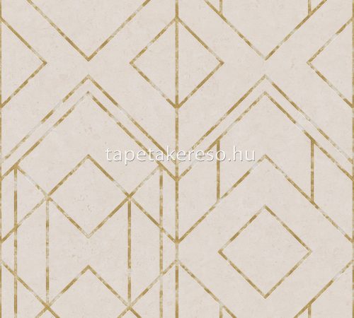 AS Creation Metropolitan Stories 2 vlies, vinyl anyagú beige, arany színű geometriai modern tapéta