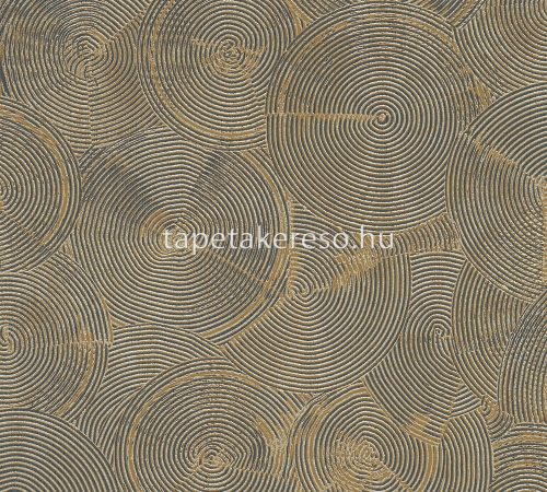 AS Creation Metropolitan Stories 2 habos, vlies anyagú keki, arany, fekete színű körös, vonalas modern tapéta