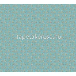   AS Creation TrendWall 2 habos, vlies anyagú türkiz, arany színű art deco modern tapéta