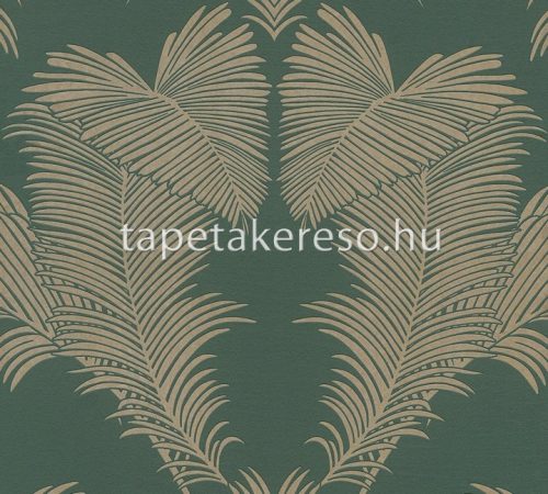 AS Creation TrendWall 2 habos, vlies anyagú zöld, arany színű leveles modern tapéta