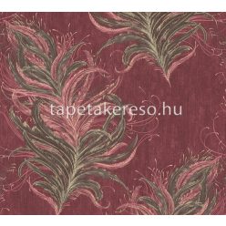   AS Creation Mata Hari vlies, vinyl anyagú bordó, barna, arany színű tollas modern tapéta