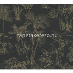   AS Creation Black is Beautiful vlies, vinyl anyagú fekete, arany színű fás modern tapéta