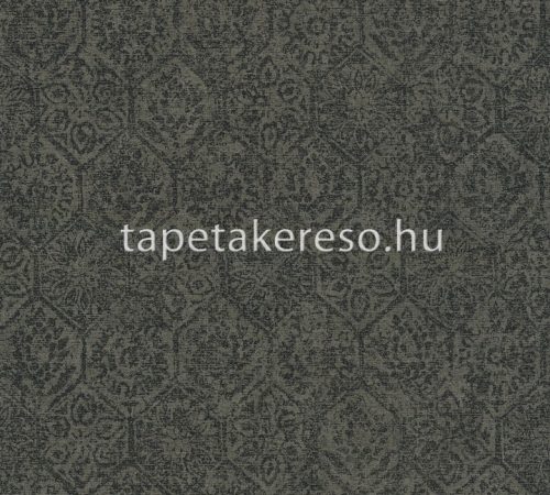 AS Creation Cuba vlies, vinyl anyagú barna, fekete színű koptatott, barokk, geometriai modern tapéta