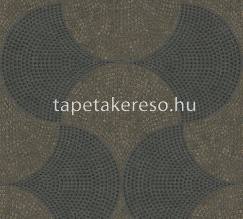 AS Creation Cuba vlies, vinyl anyagú fekete, szürke, arany színű geometriai modern tapéta