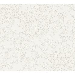   AS Creation Casual Living habos, vlies anyagú gyöngyház, fehér színű leveles, virágos modern tapéta