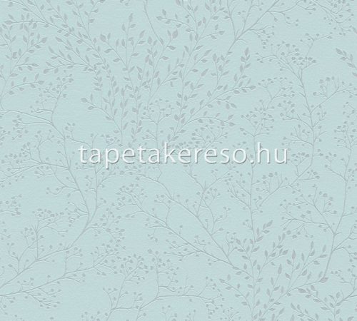 AS Creation TrendWall 2 habos, vlies anyagú kék, ezüst színű ágas, leveles modern tapéta