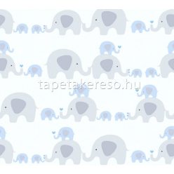   AS Creation Little Love vlies anyagú fehér, kék, szürke színű állatos gyerek tapéta