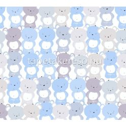   AS Creation Little Love vlies anyagú fehér, kék, szürke, beige, lila színű macis gyerek tapéta