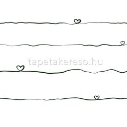   AS Creation Little Love vlies anyagú fehér, fekete színű vonalas, feliratos gyerek tapéta