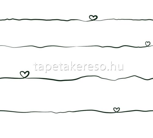 AS Creation Little Love vlies anyagú fehér, fekete színű vonalas, feliratos gyerek tapéta