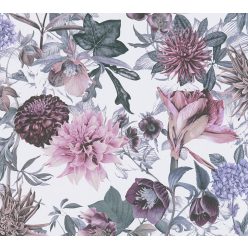   AS Creation Dream Flowery vlies anyagú fehér, mályva, zöld, lila színű virágos romantikus tapéta