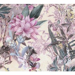   AS Creation Dream Flowery vlies anyagú fehér, lila, zöld, mályva, sárga színű madaras, virágos romantikus tapéta