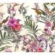 AS Creation Dream Flowery vlies anyagú törtfehér, zöld, lila, rózsaszín színű madaras, virágos romantikus tapéta