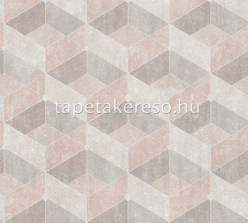 AS Creation Titanium 3 vlies, vinyl anyagú barna, beige színű 3d, geometriai modern tapéta