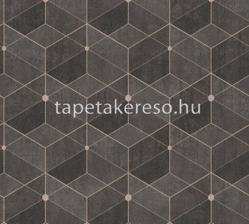 AS Creation Titanium 3 vlies, vinyl anyagú barna, arany színű 3d, geometriai modern tapéta