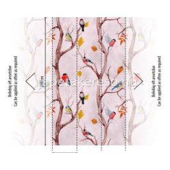   AS Creation The wall Travel Styles vlies, vinyl anyagú barna, sárga, mályva, piros, kék színű madaras, ágas modern poszter