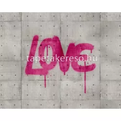   AS Creation The wall Travel Styles vlies, vinyl anyagú szürke, pink színű feliratos, betonhatású modern poszter