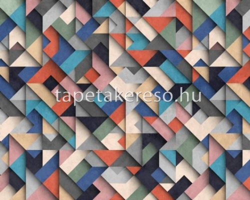 AS Creation The wall Travel Styles vlies, vinyl anyagú kék, piros, fekete, fehér, rózsaszín színű 3d, geometriai modern poszter