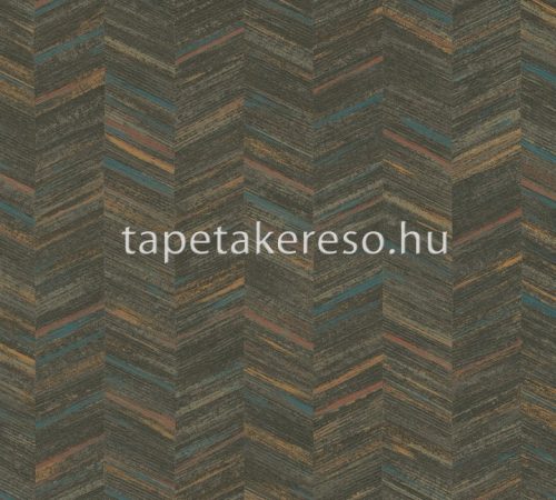 AS Creation Geo Effect vlies anyagú zöld, terrakotta, barna, sárga színű chevron modern tapéta
