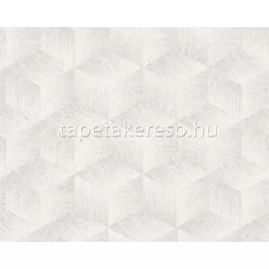   AS Creation Natural Living vlies, vinyl anyagú szürke, fehér színű 3d, geometriai modern tapéta