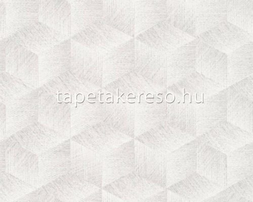 AS Creation Natural Living vlies, vinyl anyagú szürke, fehér színű 3d, geometriai modern tapéta