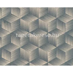   AS Creation Natural Living vlies, vinyl anyagú kék, barna színű 3d, geometriai modern tapéta