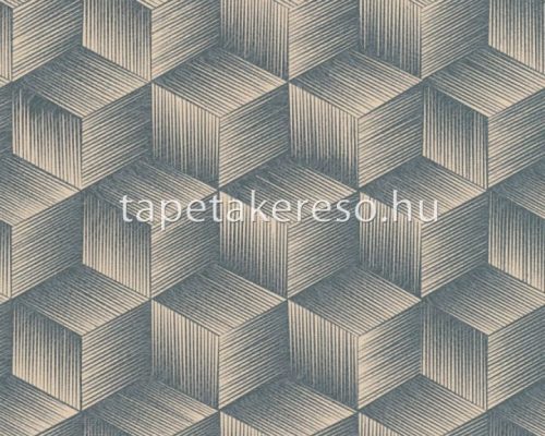 AS Creation Natural Living vlies, vinyl anyagú kék, barna színű 3d, geometriai modern tapéta