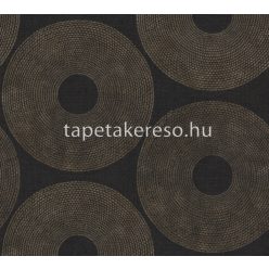   AS Creation Black is Beautiful vinyl, vlies anyagú fekete, barna színű körös modern tapéta