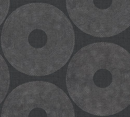 AS Creation Desert Lodge vinyl, vlies anyagú szürke színű körös, geometriai modern tapéta