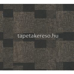   AS Creation Black is Beautiful vinyl, vlies anyagú fekete, barna színű geometriai, kockás modern tapéta