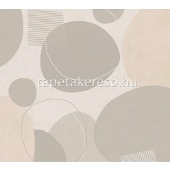   AS Creation Geo Effect vlies anyagú beige, szürke színű körös, geometriai modern tapéta
