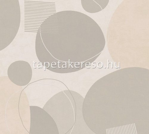 AS Creation Geo Effect vlies anyagú beige, szürke színű körös, geometriai modern tapéta