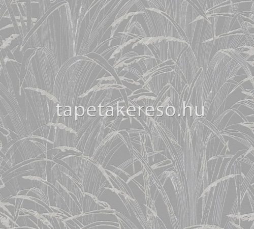 AS Creation Hygge 2 habos, vlies anyagú szürke, ezüst színű leveles modern, natural tapéta