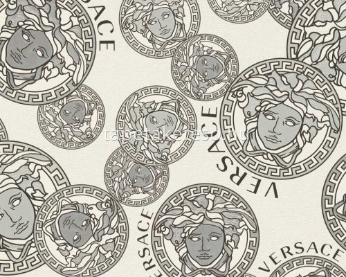 AS Creation Versace 5 vinyl, vlies anyagú fehér, szürke, ezüst, fekete színű versace modern tapéta