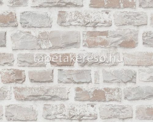 AS Creation Natural Living vlies, vinyl anyagú szürke, barna színű kőmintás natural tapéta