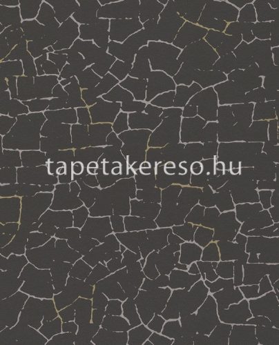 Eijffinger ENSO vlies anyagú fekete, arany, ezüst színű repedezett modern tapéta