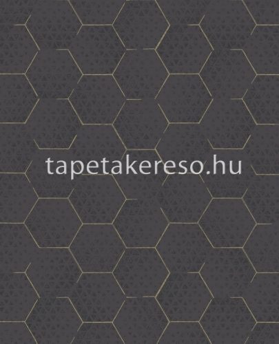Eijffinger ENSO vlies anyagú fekete, arany színű geometriai modern tapéta