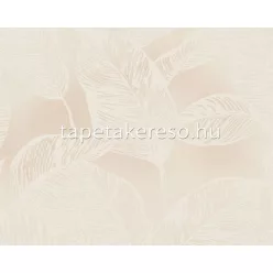   AS Creation Natural Living vlies, vinyl anyagú beige, fehér színű leveles modern tapéta